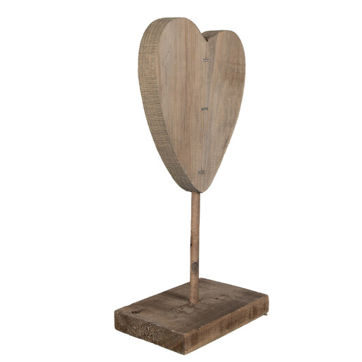 Decoratiune Inimioara lemn maro 15x8x27 cm