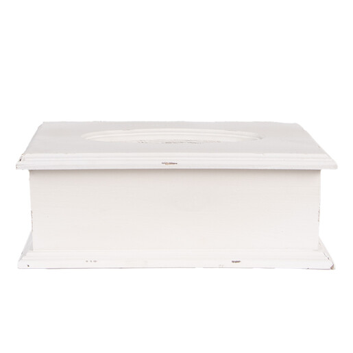 Cutie servetele lemn alb negru 28x16x10 cm