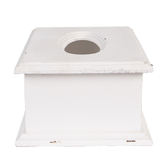 Cutie servetele lemn alb negru 28x16x10 cm