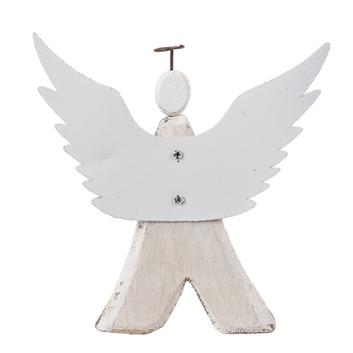 Inger lemn alb metal maro 14x4x15 cm