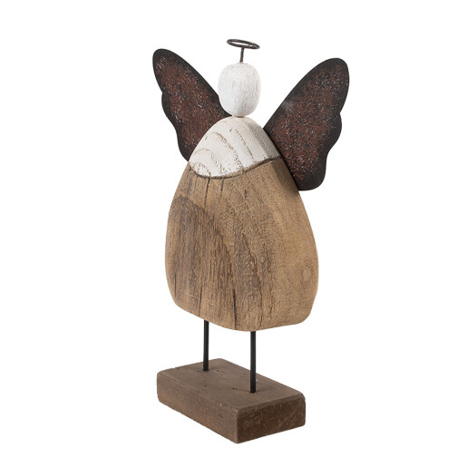 Inger lemn alb metal maro 20x6x25 cm