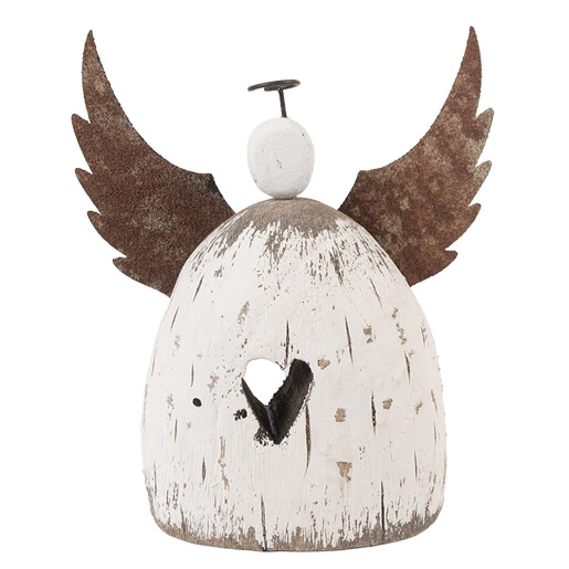 Inger lemn alb metal maro 19x6x21 cm