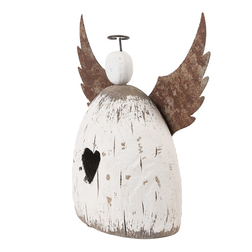 Inger lemn alb metal maro 19x6x21 cm