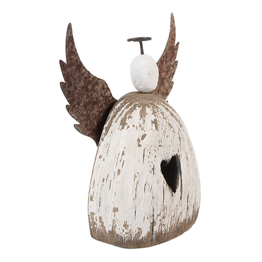 Inger lemn alb metal maro 13x5x14 cm