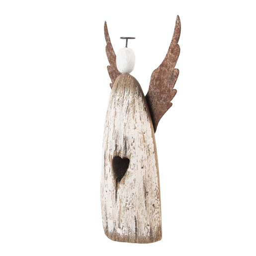 Inger lemn alb metal maro 14x5x26 cm