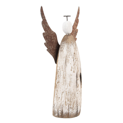 Inger lemn alb metal maro 14x5x26 cm