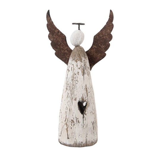 Inger lemn alb metal maro 9x4x18 cm