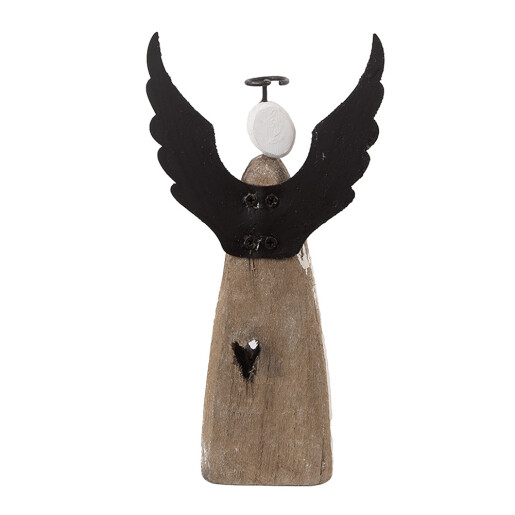 Inger lemn alb metal maro 9x4x18 cm