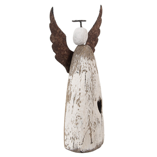 Inger lemn alb metal maro 9x4x18 cm