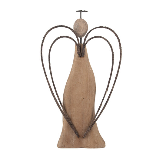 Inger lemn metal maro 14x4x26 cm
