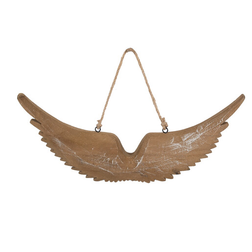 Decoratiune Aripi Inger lemn maro 30x3x12 cm