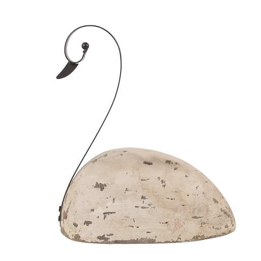 Figurina Lebada lemn metal 25x11x27 cm