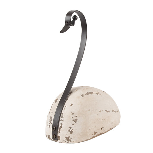 Figurina Lebada lemn metal 17x8x19 cm