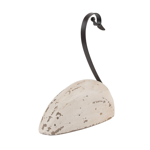 Figurina Lebada lemn metal 17x8x19 cm