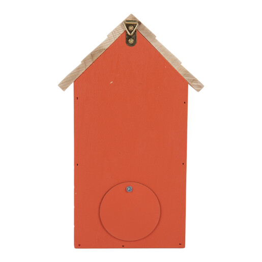 Casuta Pasari lemn rosu natur 15x10x22 cm