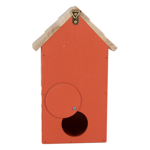 Casuta Pasari lemn rosu natur 15x10x22 cm