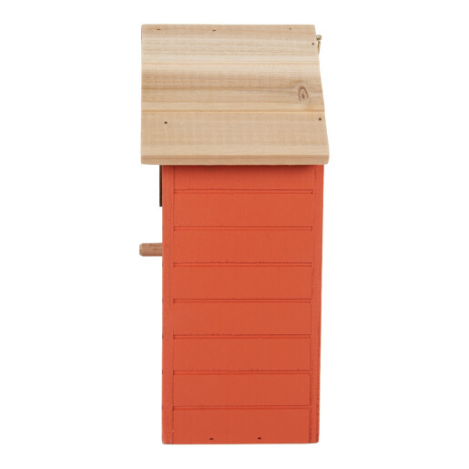 Casuta Pasari lemn rosu natur 15x10x22 cm