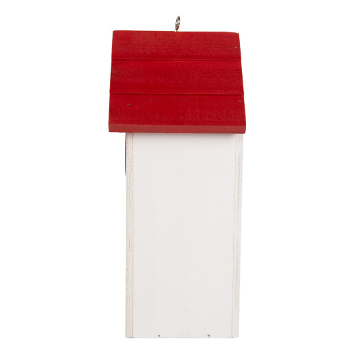 Casuta Pasari lemn alb rosu negru 15x10x22 cm