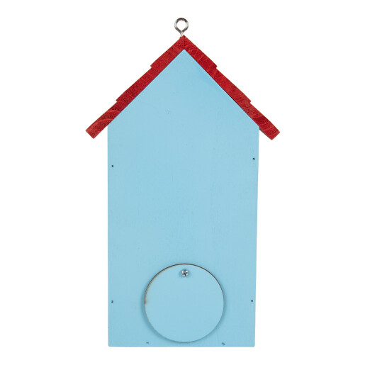Casuta Pasari lemn rosu albastru verde decor Trandafiri 15x10x22 cm
