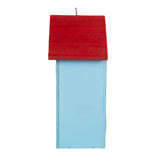 Casuta Pasari lemn rosu albastru verde decor Trandafiri 15x10x22 cm