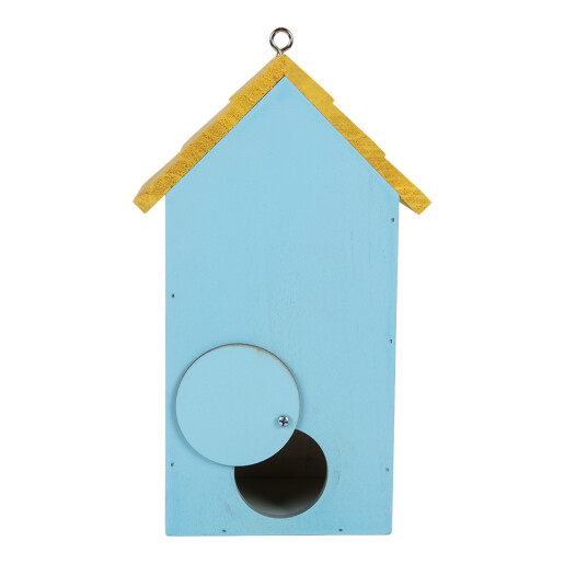 Casuta Pasari lemn multicolor decor Flori 15x10x22 cm