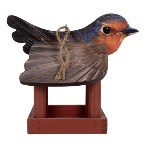 Hranitoare pasari lemn multicolor 17x25x21 cm