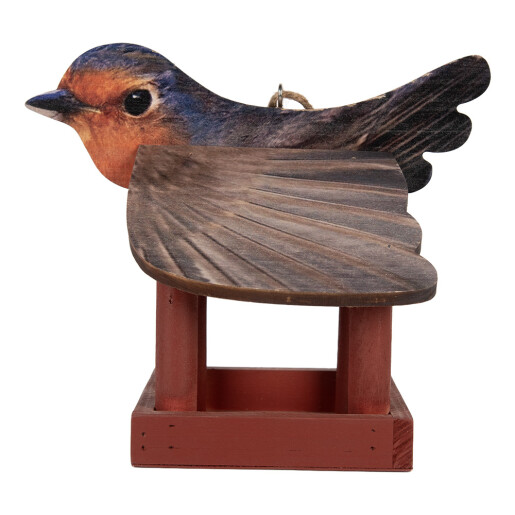 Hranitoare pasari lemn multicolor 17x25x21 cm