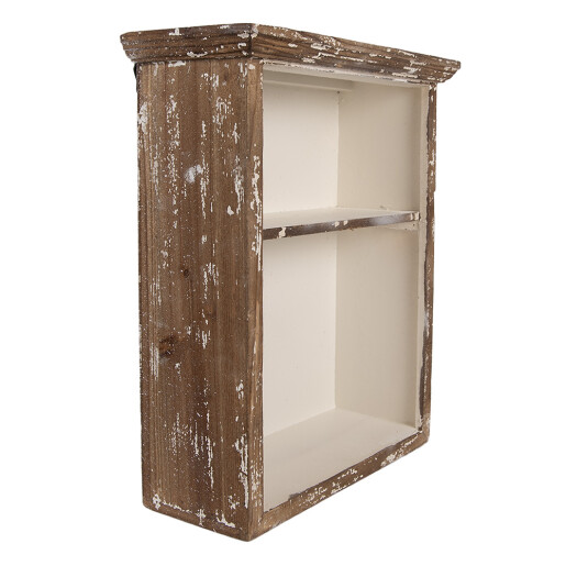 Raft perete lemn alb vintage 36x15x43 cm