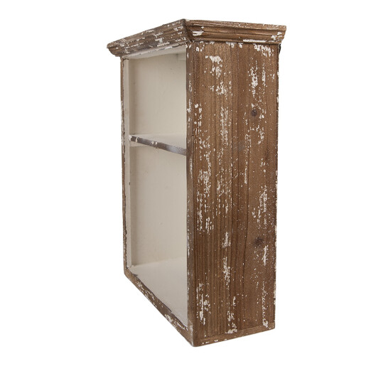 Raft perete lemn alb vintage 36x15x43 cm
