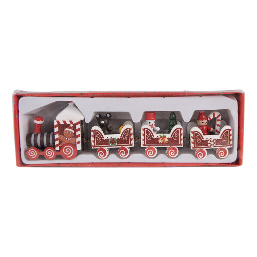 Trenulet Craciun lemn multicolor 22x2x7 cm