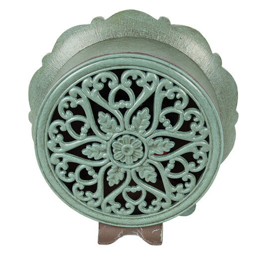 Ceas masa fier vintage verde maro 15x7x16 cm