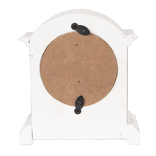 Ceas masa lemn alb vintage maro 13x7x14 cm