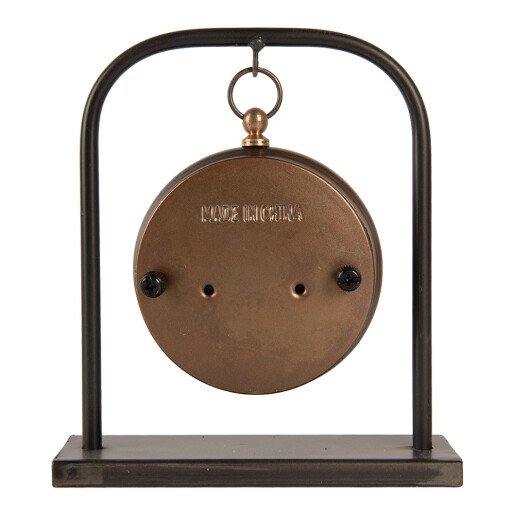 Ceas masa metal maro crem 14x5x16 cm