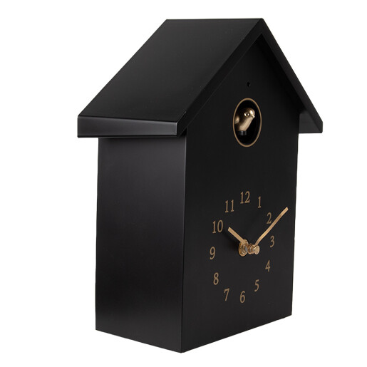 Ceas perete cu pendul si cuc negru auriu  20x10x26 cm