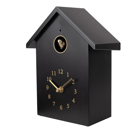 Ceas perete cu pendul si cuc negru auriu  20x10x26 cm