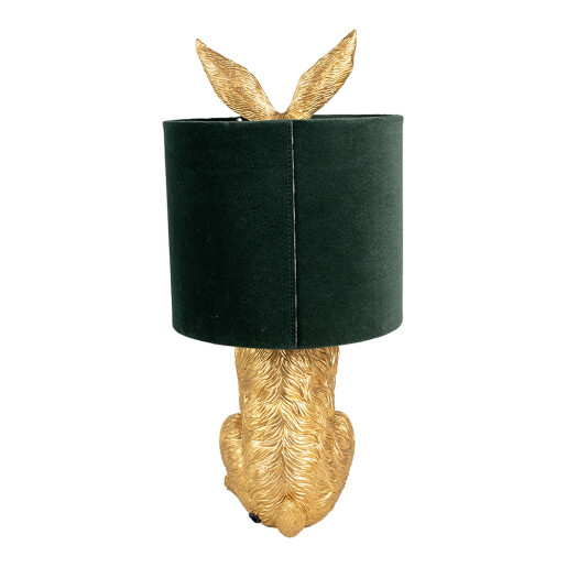 Veioza polirasina aurie textil verde Iepuras 20x43 cm E27