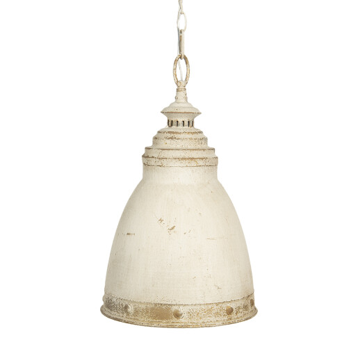 Lustra metal alb bej 28x45 cm, E14