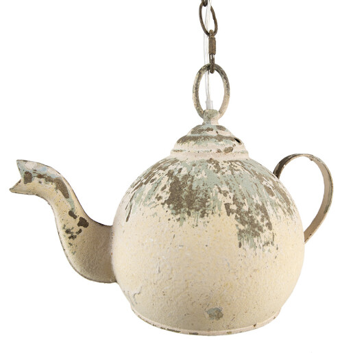 Lustra metal bej verde Ceainic 37x20x26 cm, E14