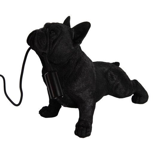 Veioza polirasina neagra Catelus 35x19x28 cm, E14