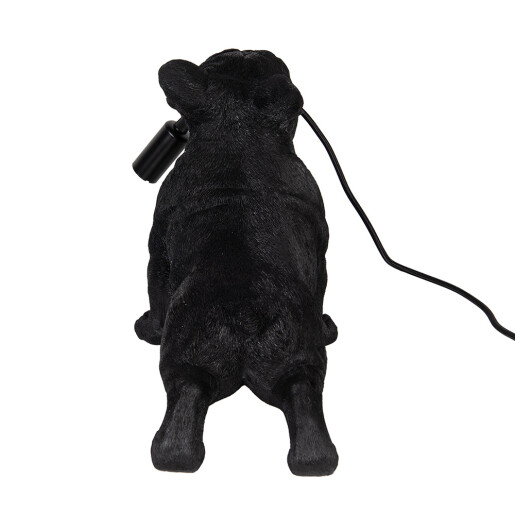 Veioza polirasina neagra Catelus 35x19x28 cm, E14