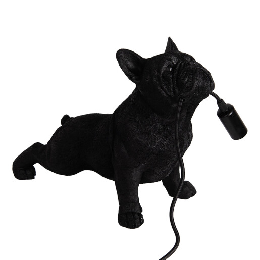 Veioza polirasina neagra Catelus 35x19x28 cm, E14