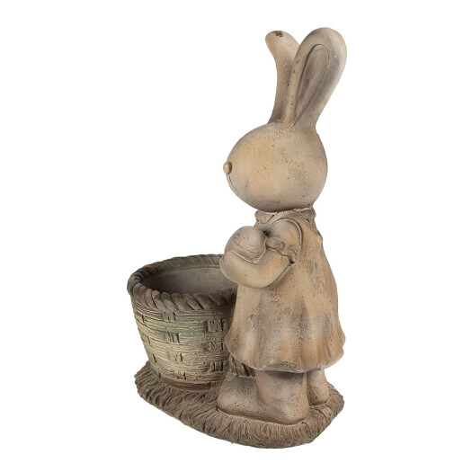 Figurina Iepuras cu ghiveci ceramica maro 38x22x49 cm