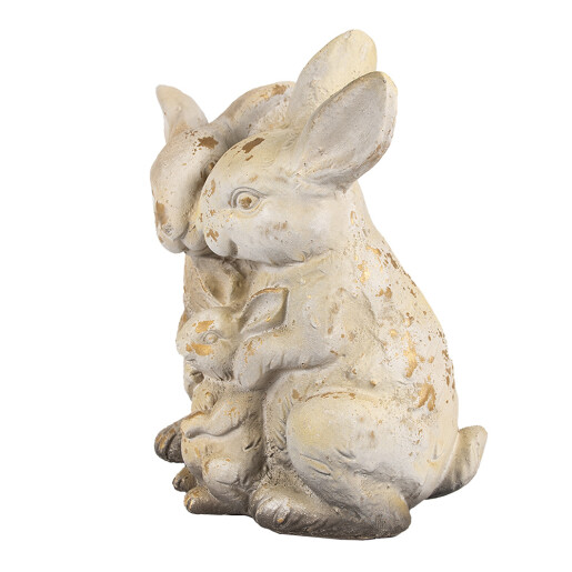 Figurina Iepurasi ceramica maro bej 26x18x33 cm