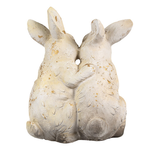 Figurina Iepurasi ceramica maro bej 26x18x33 cm