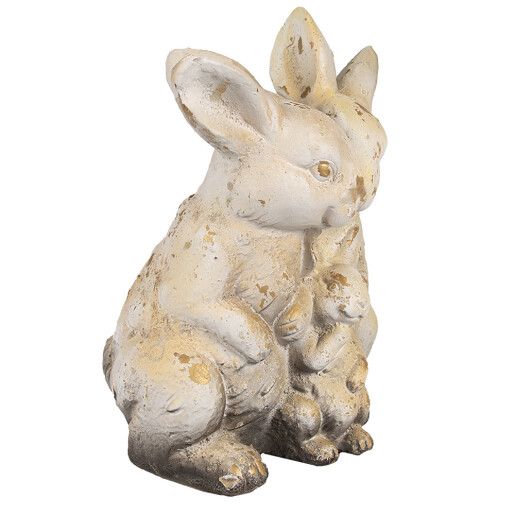 Figurina Iepurasi ceramica maro bej 26x18x33 cm