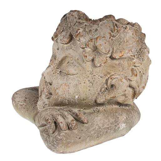 Ghiveci flori ceramica gri maro 20x20x19 cm