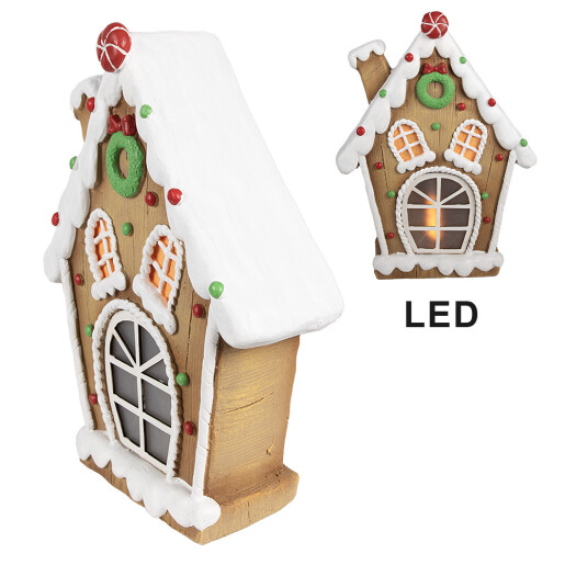 Casuta Turta Dulce polirasina multicolora cu led 27x11x36 cm