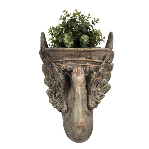 Ghiveci flori ceramica maro Lebada 30x15x43 cm