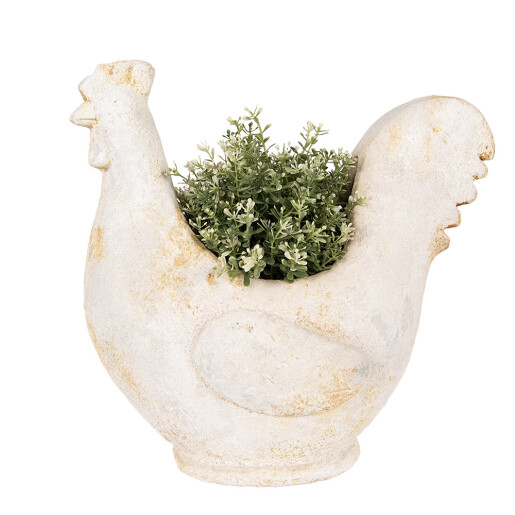 Ghiveci flori ceramica bej Gaina 36x18x35 cm