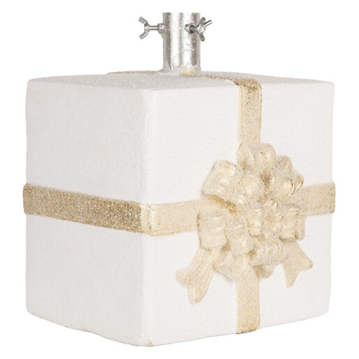 Suport brad Craciun ceramica alba crem 26x24x33 cm